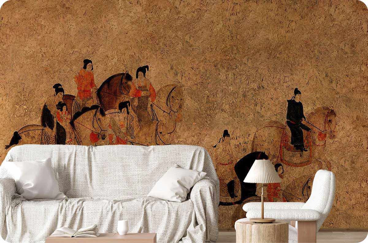 Oriental and Chinoiserie Bird Wallpaper 